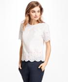 Brooks Brothers Women's Floral Cutwork Cotton Blouse