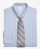 Brooks Brothers Men's Non-iron Regular Fit Alternating Framed Tattersall Dress Shirt