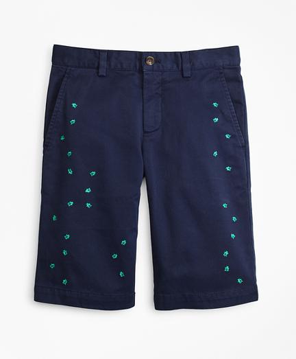 Brooks Brothers Cotton Bug Embroidered Chino Shorts