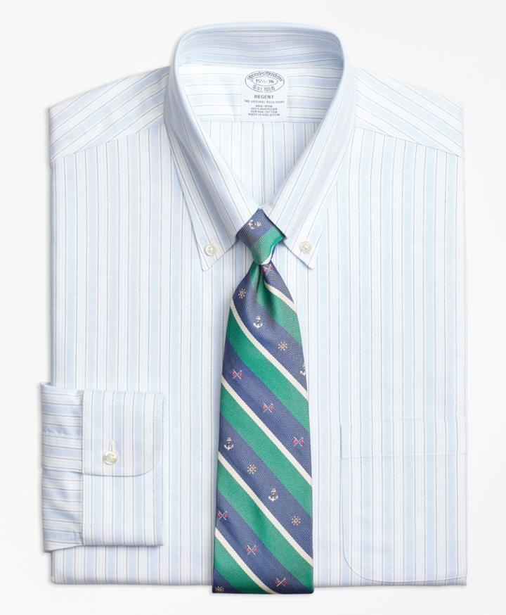 Brooks Brothers Men's Non-iron Slim Fit Brookscool Music Stripe Dress Shirt