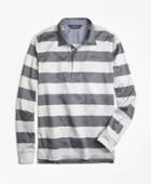 Brooks Brothers Men's Slim Fit Rugby Stripe Long-sleeve Polo Shirt