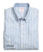 Brooks Brothers Men's Supima Cotton Non-iron Regular Fit Tonal Stripe Twill Sport Shirt