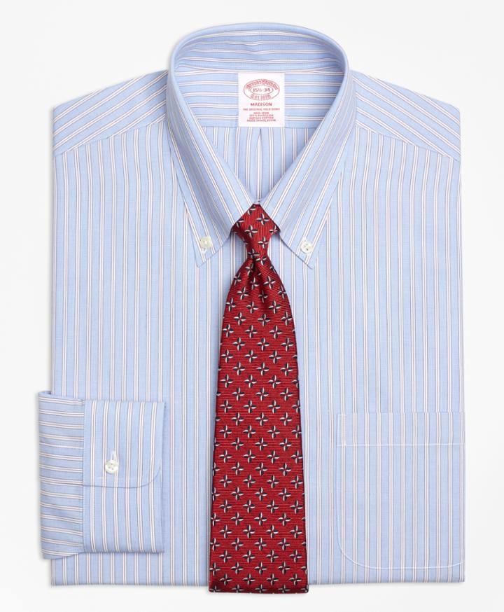 Brooks Brothers Men's Regular Fit Classic-fit Dress Shirt, Non-iron Framed Stripe