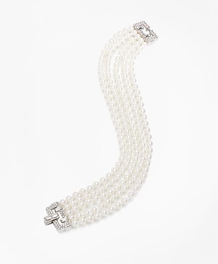 Brooks Brothers Five-row 5mm Glass Pearl Bracelet