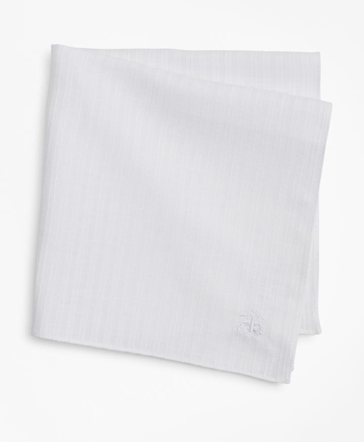 Brooks Brothers Men's Textured Stripe Linen Pocket Square