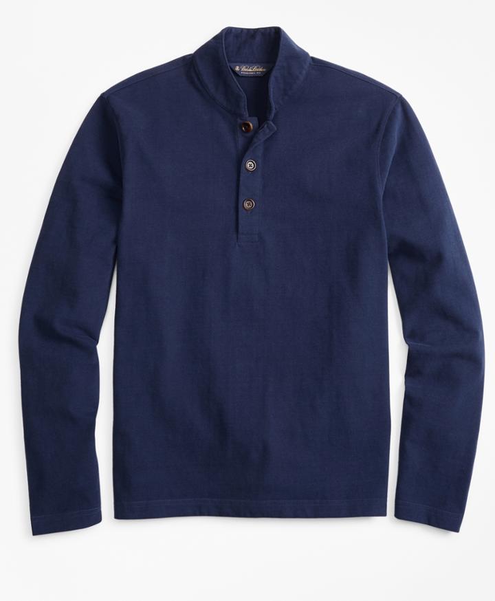 Brooks Brothers Men's Baseball Collar Henley
