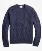 Brooks Brothers Men's Merino Wool Cable Crewneck Sweater