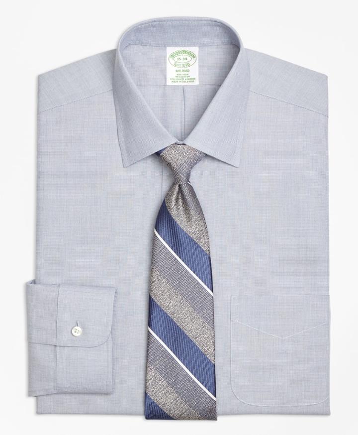 Brooks Brothers Men's Stretch Extra Slim Fit Slim-fit Dress Shirt, Non-iron End-on-end