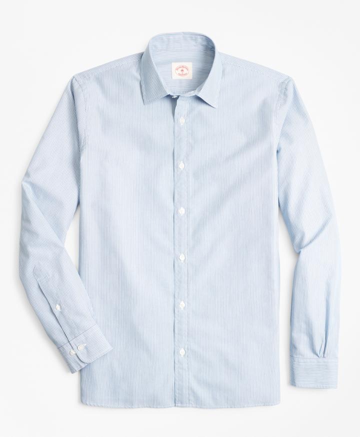Brooks Brothers Men's Multi-stripe Nine-to-nine Cotton Broadcloth Sport Shirt