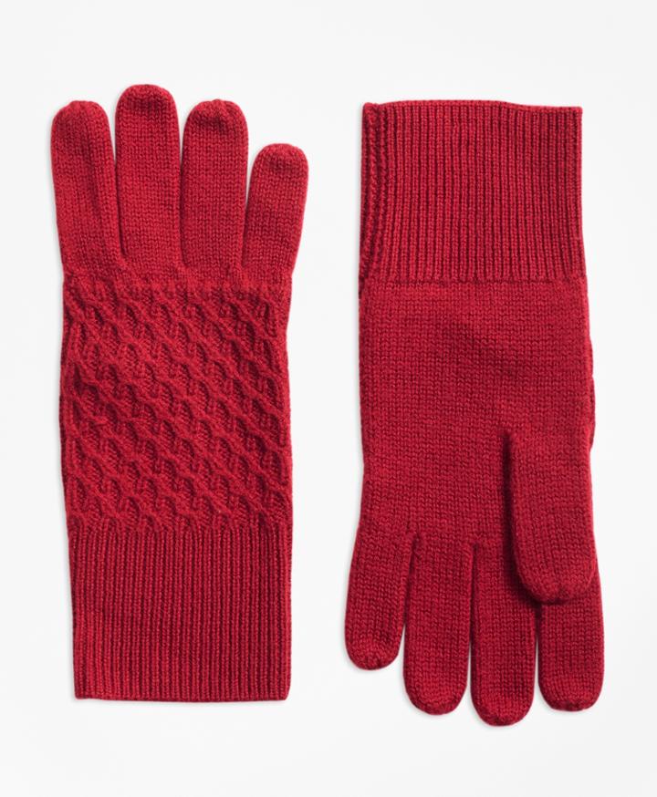 Brooks Brothers Women's Mixed-stitch Merino Wool Gloves