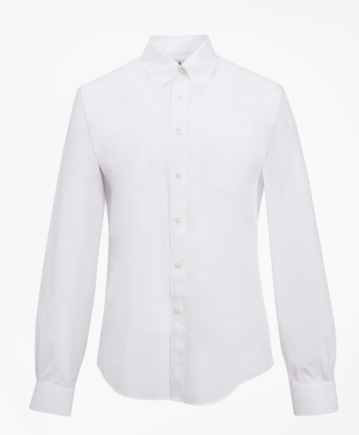Brooks Brothers Men's Slim Fitted Dress Shirt, Performance Non-iron With Coolmax, Button-down Collar Twill