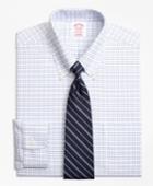 Brooks Brothers Men's Non-iron Regular Fit Brookscool Triple Windowpane Dress Shirt