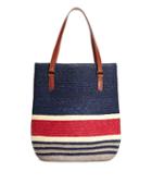 Brooks Brothers Straw Magnetic Closure Tote