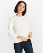 Brooks Brothers Women's Crochet Bell-sleeve Sweater