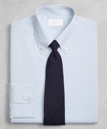 Brooks Brothers Golden Fleece Regent Fitted Dress Shirt, Button-down Collar Blue Micro-stripe