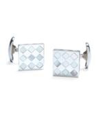Brooks Brothers Men's White Diamond Mother-of-pearl Square Cuff Links