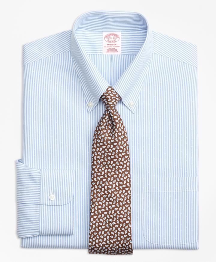 Brooks Brothers Men's Regular Fit Classic-fit Dress Shirt, Non-iron Dobby Candy Stripe