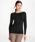 Brooks Brothers Women's Bateau-neck Jersey Long-sleeve T-shirt