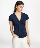 Brooks Brothers Draped Jersey Top