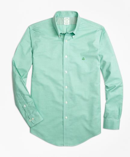 Brooks Brothers Non-iron Milano Fit Heathered Oxford Sport Shirt