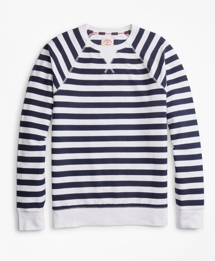 Brooks Brothers Men's Striped French Terry Sweatshirt