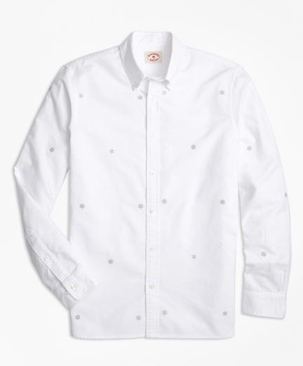 Brooks Brothers Snowflake-embroidered Cotton Oxford Sport Shirt