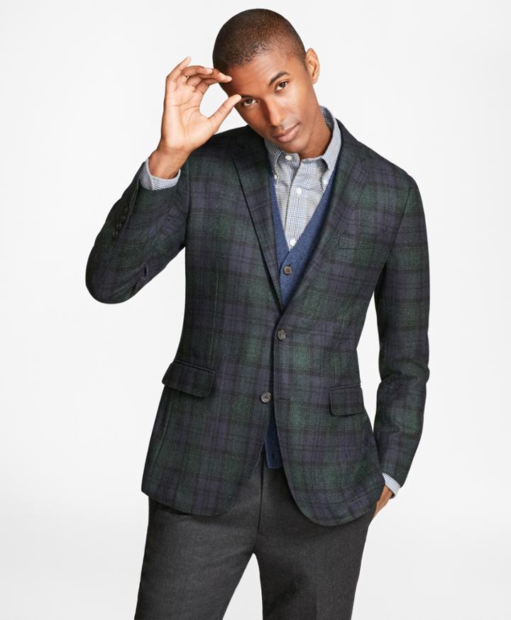 Brooks Brothers Men's Milano Fit Black Watch Sport Coat