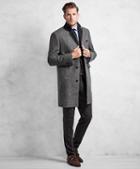 Brooks Brothers Golden Fleece Black And White Plaid Topcoat