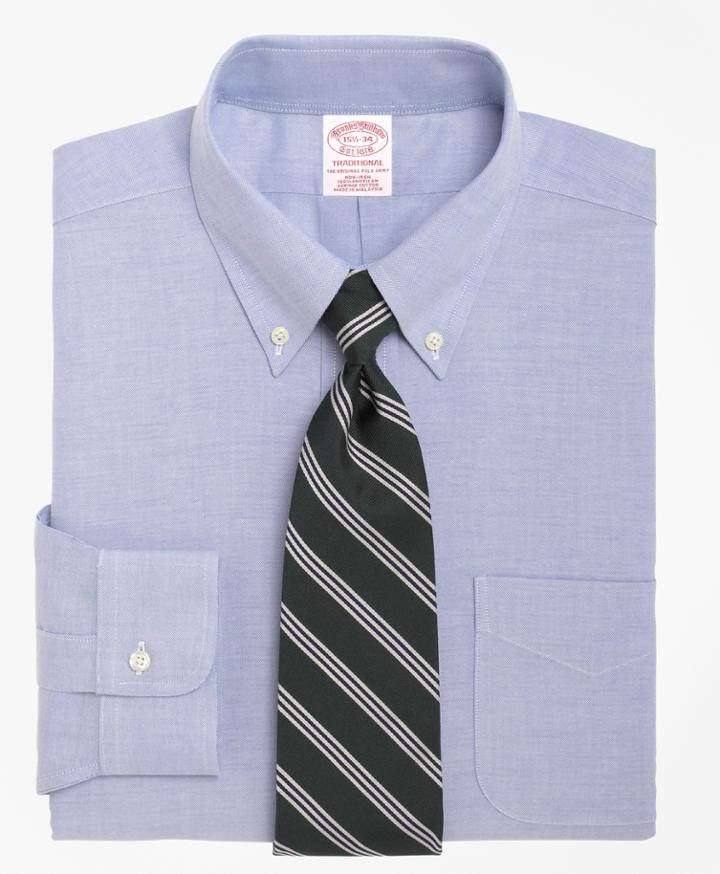 Brooks Brothers Men's Non-iron Relaxed Fit Brookscool Button-down Collar Dress Shirt