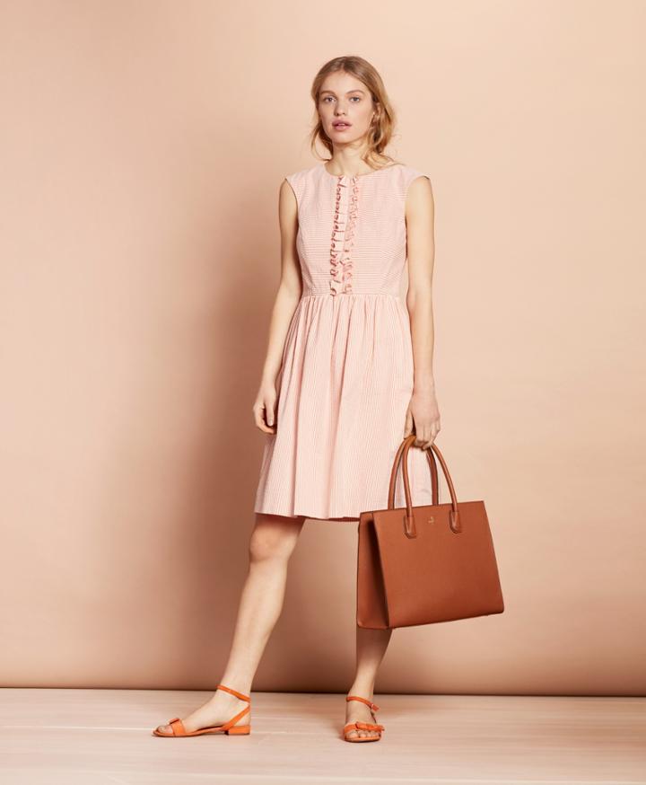 Brooks Brothers Women's Striped Cotton Seersucker Dress