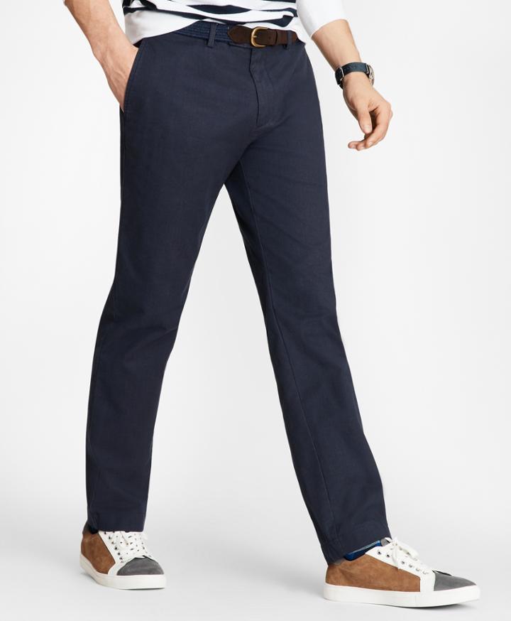 Brooks Brothers Men's Slim-fit Yarn-dyed Navy Chinos