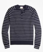 Brooks Brothers Striped Cotton Henley Sweater