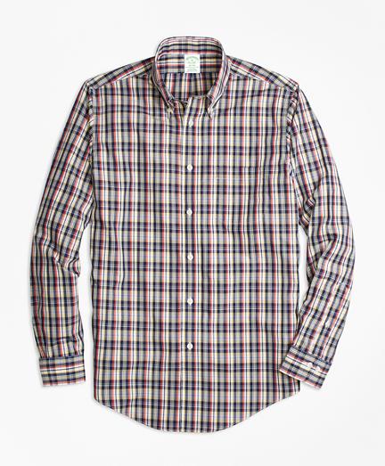 Brooks Brothers Non-iron Milano Fit Mini-madras Sport Shirt