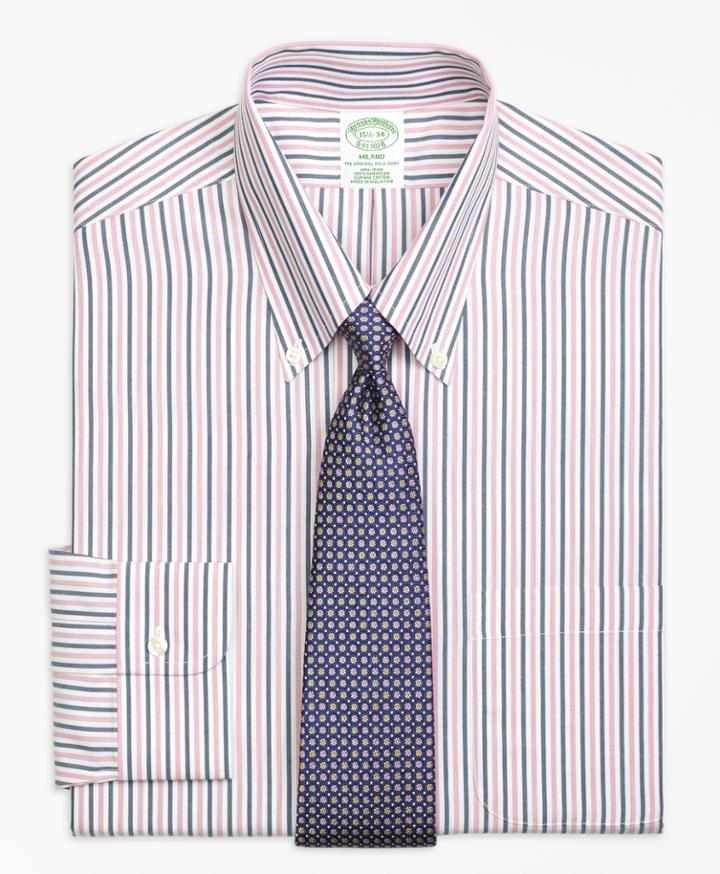 Brooks Brothers Men's Non-iron Extra Slim Fit Bold Stripe Dress Shirt