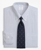 Brooks Brothers Men's Stretch Slim Fitted Dress Shirt, Non-iron Pencil Stripe
