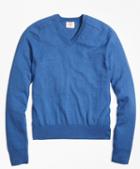 Brooks Brothers Cotton Cashmere V-neck Sweater