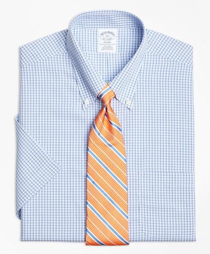Brooks Brothers Regent Fitted Dress Shirt, Non-iron Tonal Sidewheeler Check Short-sleeve