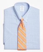 Brooks Brothers Regent Fitted Dress Shirt, Non-iron Tonal Sidewheeler Check Short-sleeve