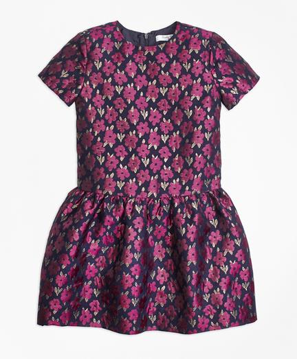 Brooks Brothers Short-sleeve Floral Jacquard Dress