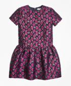 Brooks Brothers Short-sleeve Floral Jacquard Dress