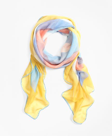 Brooks Brothers Geometric-print Cashmere-silk Scarf