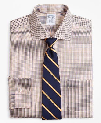 Brooks Brothers Stretch Regent Fitted Dress Shirt, Non-iron Two-tone Gingham