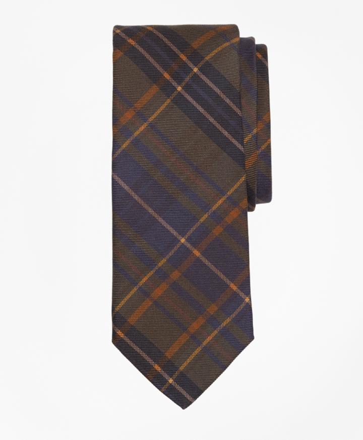 Brooks Brothers Men's Ancient Madder Plaid Print Tie