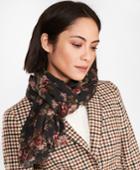 Brooks Brothers Women's Floral-print Wool Scarf