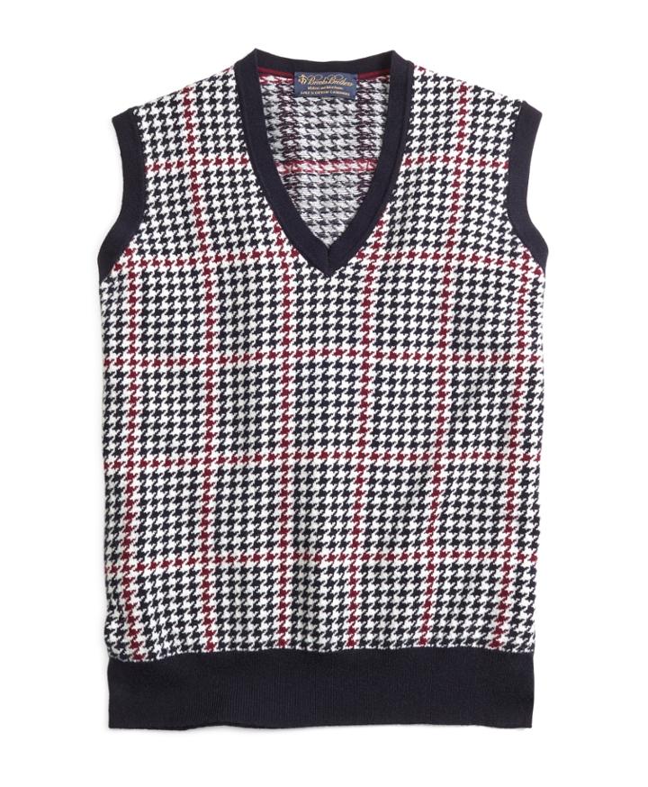 Brooks Brothers Men's Cashmere Houndstooth Vest