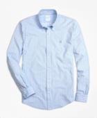 Brooks Brothers Men's Supima Cotton Ground Stripe Button-down Knit Shirt
