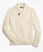 Brooks Brothers Men's Supima Cotton Anchor Cable Shawl Collar Sweater
