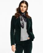 Brooks Brothers Women's Paisley-print Velvet Shawl-collar Jacket