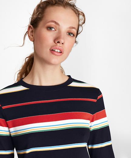 Brooks Brothers Striped Supima Cotton Interlock Jersey Long-sleeve T-shirt