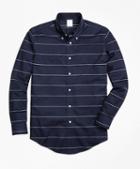 Brooks Brothers Non-iron Regent Fit Horizontal Stripe  Sport Shirt